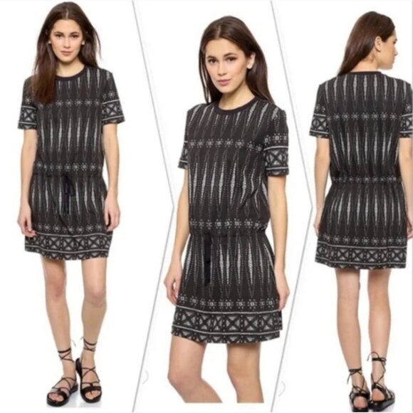 Tory Burch DRAWSTRING WAIST T-SHIRT DRESS - BOLOGAN KNIT DRESS A, Size: L - Picture 1 of 11